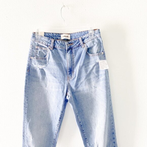 🦋 NEW FREE PEOPLE X ROLLAS Miller Distress Jeans Slim 27 Casual Retro Boho - Picture 4 of 10